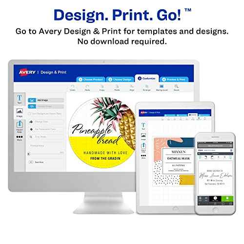 Avery Matte White Rectangle Labels, Sure Feed Technology, 4" x 6", 100 White Labels, Print-to-The-Edge, Permanent Adhesive, Laser/Inkjet Printable