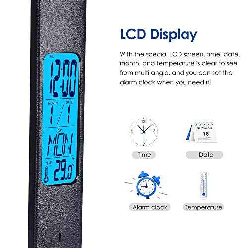 Multifunctional LED Desk Lamp with Wireless Charger,USB Charging Port,Clock,Phone Holder,Desk Lamps for Home Office,Eye-Caring Reading Lamp,Study Lamp for Boys,Girls,Teens,Black