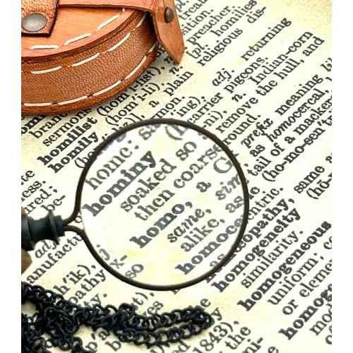 Monocle Pocket Monocle Brass Magnifying Glass Vintage magnifiers Retro Steampunk Magnifier with Leather Box Loupe Magnifier Reading Art Craft Gift Collectible Keepsake Stock Filler