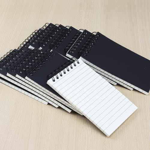 12 Pack Pocket Notebooks, 3x5 Small Notepads, Mini Spiral Notebooks, 60 Sheets/120 Pages,Lined College Ruled Paper, Memo Pads for Home, Office, School or Travel (Black)