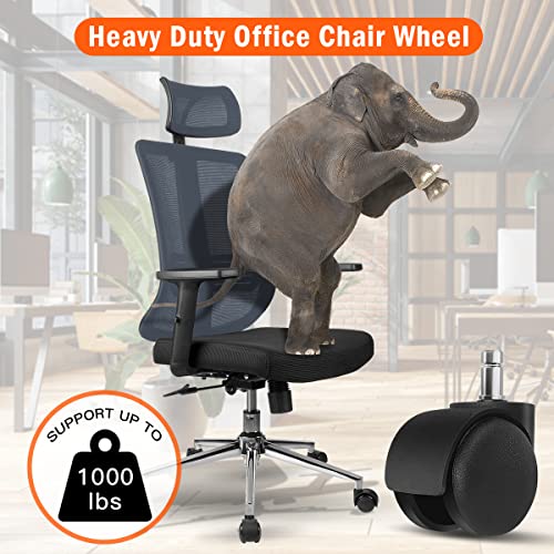 Omyoffice 5-Pack Office Chair Replacement Wheels in Black - 7/16in x 7/8in Casters