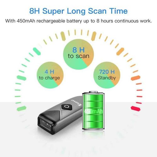 Eyoyo 2-Pack Mini QR 2D&1D Bluetooth Barcode Scanner Portable Wireless Barcode Reader with USB Wired/Bluetooth/ 2.4G Wireless Connection for Phone, Android, Tablet, Laptops