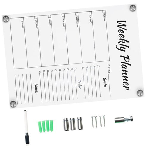 NUOBESTY Weekly Plan Writing Board Blackboard Board Calendar Dry Erase Wall Hanging Memo