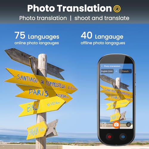 Simbago BLACK-Z9 Offline & AI Language Translator Device 150+ Languages