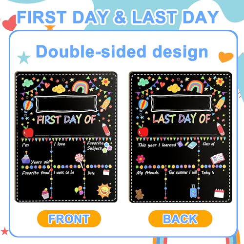 Reusable Double-Sided School Chalkboard Sign for First & Last Day Photos