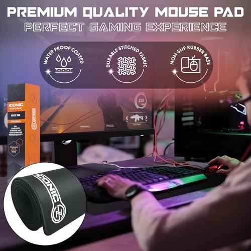 XXL Extended Gaming Mouse Pad/Mat 40"x18"(Stealth) - Large & Wide Desk Cloth Mousepad - Stitched/Water Proof/Non Slip Base