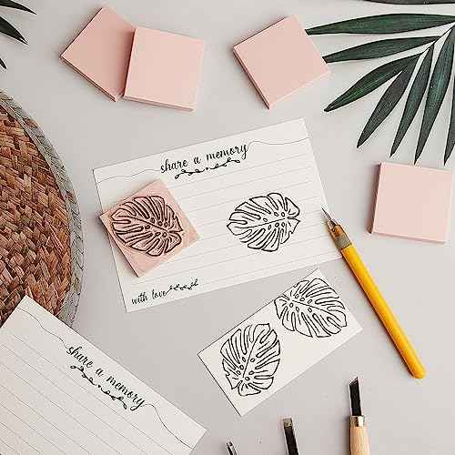 Frienda 48 Pcs 2" X 2" Rubber Carving Blocks Linoleum Blocks for Printmaking, Stamp Making, DIY Crafting, Scrapbook, Painting, Soft and Easy to Carve (Pink)