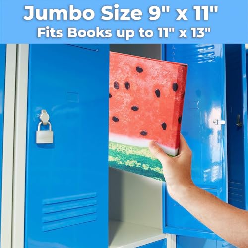 LILTOM Black Stretchable Book Cover for 9 x 11 Textbooks - Reusable, Washable Nylon Protector