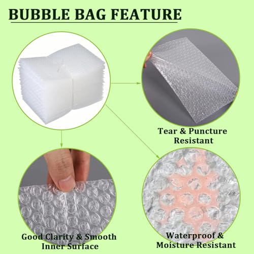APOCHON 18x22 Inch Clear Bubble Out Bags Pouches - 14 Pack Large Protective Packaging