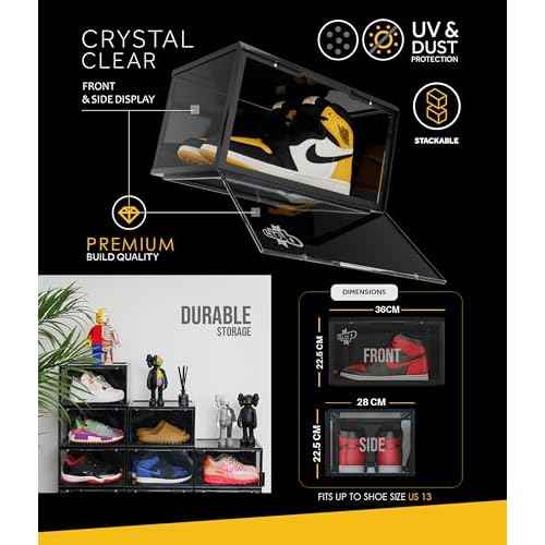 Crep Protect Crates Shoe Storage Box - Ultimate Sneaker Crates 2.0, Shoe Organizer, Stackable Shoe Crates (2 Crates Per Pack)