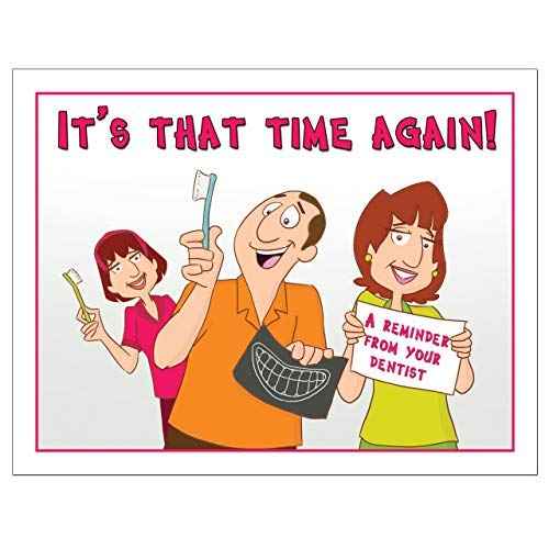 Custom Recall Laser Reminder Postcards, Dental Appointment Reminder Postcards. 4 Cards Perforated for Tear-off at 4.25" x 5.5" on an 8.5" x 11" Sheet of 8 Pt Card Stock. (500)