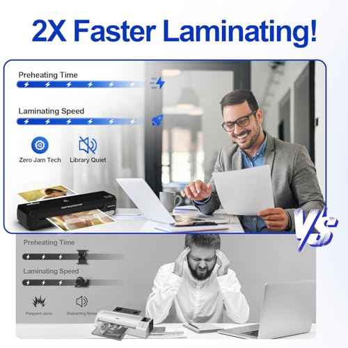 9 inch Laminator Machine with 40 Laminating Sheets, A4 Thermal Laminator with 2-Min Faster Preheat, Laminating Machine 8.5 x 11 for Office, School and Home Use, Auto Shut-Off, NTC Technology