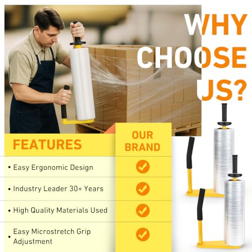 Stretch Film Dispenser Heavy Duty Industrial Wrap Handle Adjustable