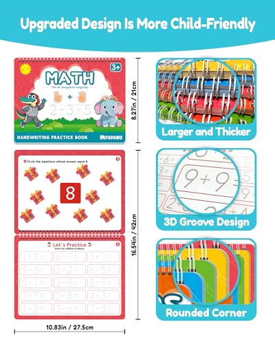 Kids Handwriting Practice Books with Disappearing Ink & Stickers - Learning & Writing Set