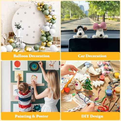 Sticky Dot Double Sided ? 140pcs Easy to Peel Sticky Adhesive Dots,Clear Removable Glue Poster Dots Double Sided for Crafts, Posters, Balloons, and DIY Projects