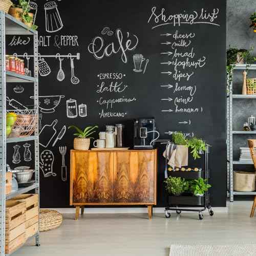 Extra Large Chalkboard Paper Roll Peel and Stick Chalk Board Wallpaper(+5 Chalks) Chalk Paint Contact Paper Blackboard