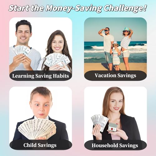 Black Money Saving Challenge Binder with Cash Envelopes - 100 Envelopes Budget Organizer