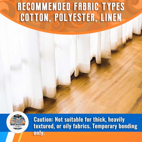 Double-Sided Fabric Tape,Hem Tape No Sew Iron,1/4"+1/2" (2 Rolls)