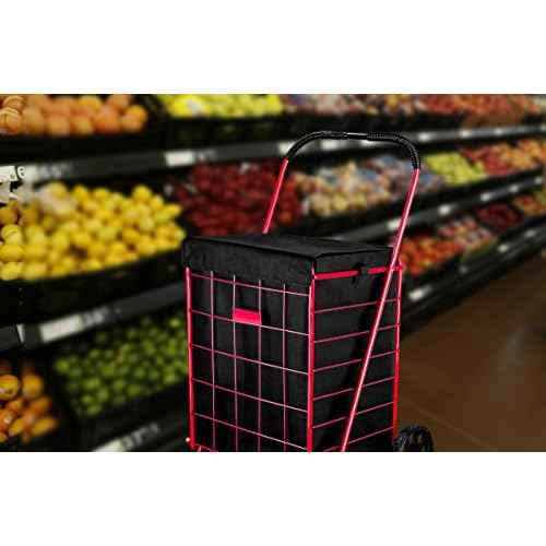 Handy Laundry Shopping Cart Liner, 18" X 15" X 24", Square Bottom, Fits Standard Shopping Cart, Cover and Adjustable Straps for Easy Secure Attachment, Made from Waterproof Material, Black