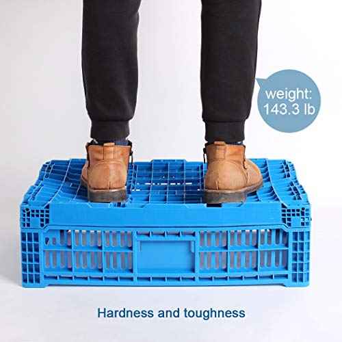 Collapsible Storage Bin Containe£¬43 Liter Transfer box,crate Transit storage of various items (23.6" L x 15.7" W x 7.1" H)