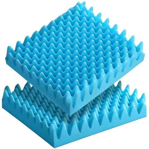2 Pack Pressure Relief Egg Crate Seat Cushion, Eggcrate Wheelchair Cushion Backrest Chair Pad for Long Sitting, Breathable High-Resiliency Egg Crate Foam Cushions for Office Chair, Car Seat, Recliner