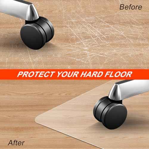 Vicwe Office Chair mat for Hardwood Floor, 30 x 48 inches Fully Transparent Desk Hard Floor Chair Mat Protector, Easy Glide, Flat Without Curling