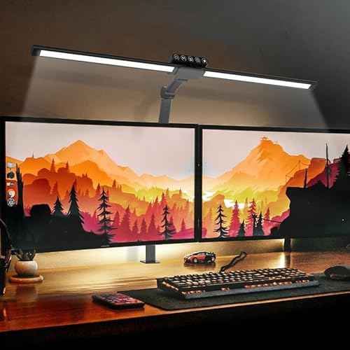 USB Clip On Desk Lamp with Flexible Gooseneck, 3 Color Modes & Dimmable, Eye-Caring LED Light for Office, Study, Reading, Computer Monitor