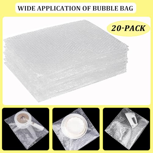 AYAYGD 20Pcs 18x22 Inch Large Clear Bubble Pouches Wrap Bag - Double Walled Protective Shipping Packaging