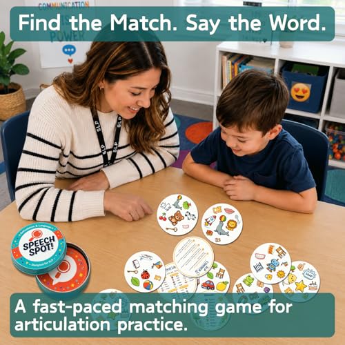 Speech Therapy Articulation Card Set with 57 Cards for Target Sounds & Practice Tips