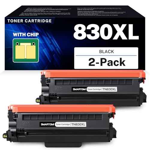 Compatible TN830XL Black Toner Cartridge Replacement for Brother TN830 TN830XL Work with DCP-L2640DW HL-L2400D HL-L2405W HL-L2460DW HL-L2480DW MFC-L2820DW Printer(2 Pack)