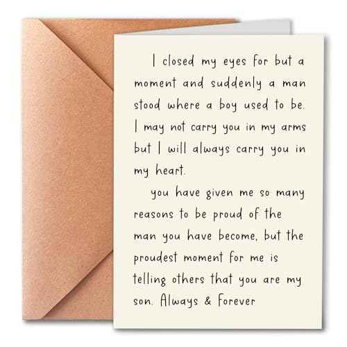 Birthday Card for Son Adult, Happy Birthday Card for Son, Birthday Gift Card from Mom | Dad, Gifts for Boy, Birthday Gifts for Boy, Decorations for Him