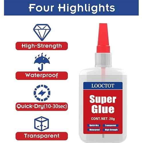 (2-in-1) Super Glue with Brush Applicator & Nozzle, Mess Free Superglue Brush, Instant Glue for All Purpose and Fast Setting for Projects and Repairs,3000 CPS Clear Cyanoacrylate Glue