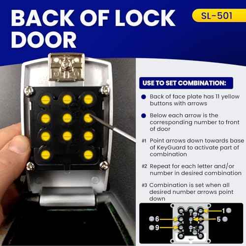 SL-501 Punch Button Lock Box | Portable Shackle LockBox For Outside - Fits House Keys, Car Keys, Fobs, & More | Keypad Safe Box, Digital Push Button Combination Lock | Black Finish