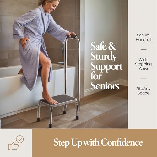 Adults Step Stool with Handle for Bedroom Kitchen Bathroom Use