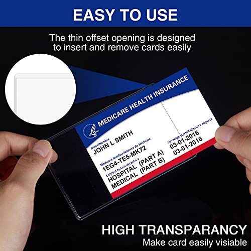 Fabmaker 6 Pack Medicare & Card Protectors Waterproof PVC Card Sleeves