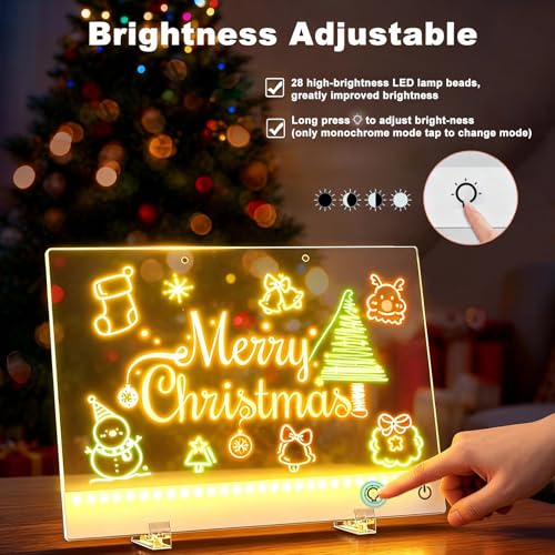 Momozzle 17" LED Drawing Board with 13 Light Effects, Rechargeable Neon Doodle Tablet for Kids - Variant: 17"Drawing Board