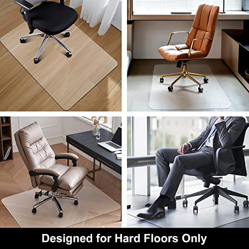 Kuyal 36" x 48" Office Chair Mat for Hard Floors - Rectangle, Anti-Slip, Eco PVC