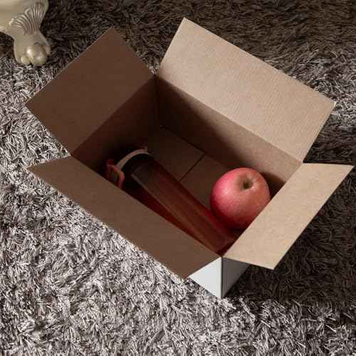 10x7x5 Inches Shipping Boxes Set of 40, White Corrugated Cardboard Box Literature Mailer for Packing Small Business