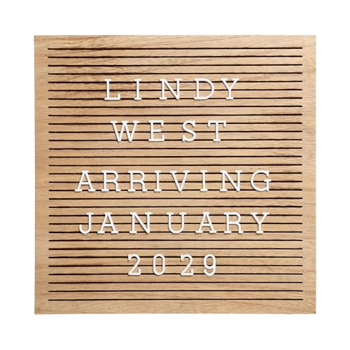 Pearhead Natural Wood Letter Board with 188 Characters - 10x10 Inches