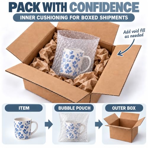 8x10 Inch Clear Bubble Pouches Wrap - 50PCS Double Wall Shockproof Packaging