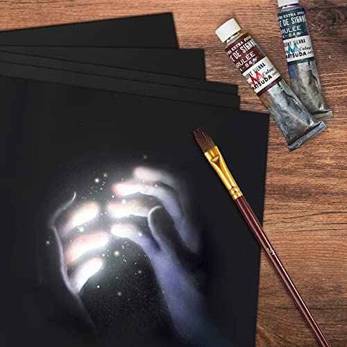 12x12 Black Cardstock, 24 Pack 80lb Card Stock Paper, Goefun Black Core 12x12 Cardstock for Halloween, Cricut, Photo Albums, Card making, Crafting, Scrapbook