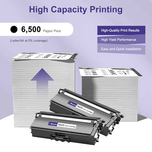 TN436BK TN-436BK Super High Yield Toner Cartridge Replacement for Brother TN436/TN433/TN431, Compatible for Brother HL-L8360CDW/MFC-L8900CDW/MFC-L9570CDW/HL-L8260CDW (2 Pack, Black)