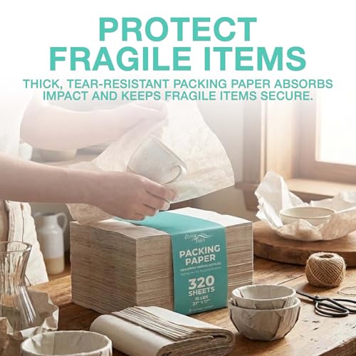 Newsprint Packing Paper for Moving - 320 Newspaper Sheets & Box Filler
