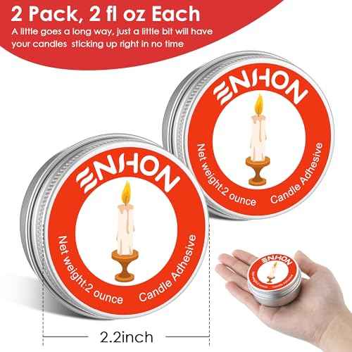 Enhon 2 Pack Candle Stick Glue Adhesive for Taper to Hold Candles in Place