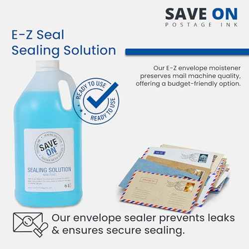 1/2 Gallon (64 oz) Compatible 608-0 E-Z Seal Sealing Solution Envelope Sealer for Mailing Systems - Envelope Seal for Effortless Sealing | Half Gallon