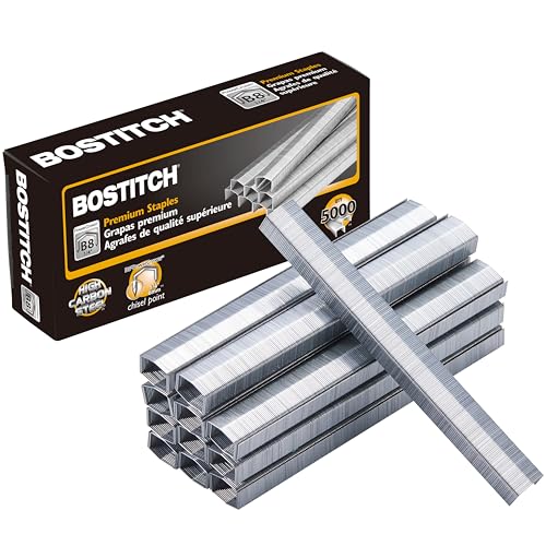Bostitch PowerCrown 0.25 Inch Staples - Pack of 5,000 for B8 Series