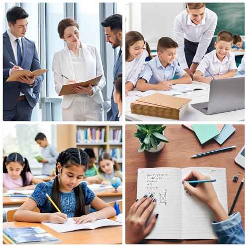 60 Pack Lined Kraft Notebooks Bulk, A5 Blank Paper Journal Notebooks for Office Work, 8.3x5.5inch Kraft Composition Notebook for School Student, 60 Pages