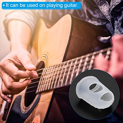PATIKIL 0.91 Inch Clear Silicone Finger Tips 30 Pack - Thimbles for Guitar Sewing Office