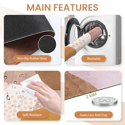 Large Mouse Pad with Wrist Rest and Keyboard Pad, Desk Pad Mat Set, 4PCS Carpal Tunnel Boho Mousepad with Wrist Support Combo, XXL Computer Office Desk Matt for Desktop Laptop, Brown Coffee