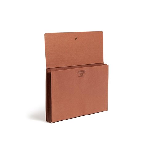 Smead End Tab Wallet, 5-1/4" Expansion, Flap and Cord Closure, Legal Size, Redrope, 10 per Box (71148)